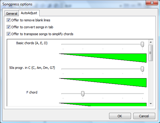 Auto adjust chords